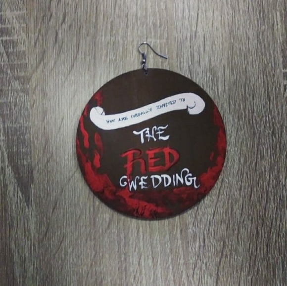 "Red Wedding 1" Earrings - Picture 4 of 8